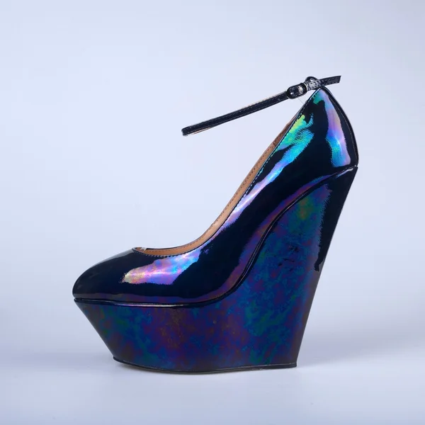 Women's patent leather platform shoes