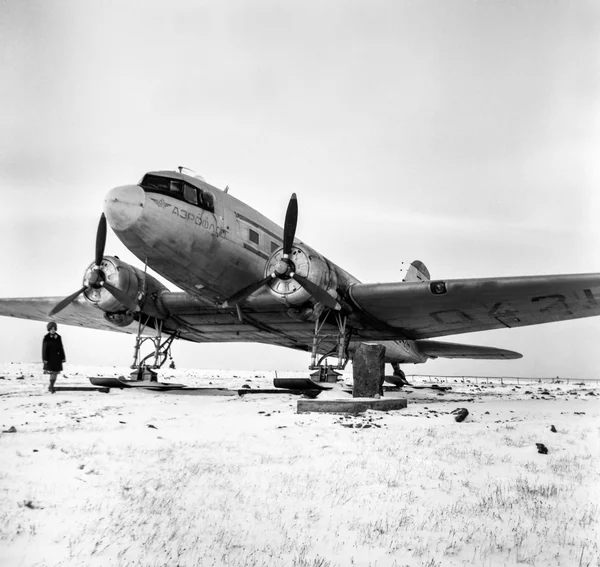 LI-2 plane  a monument to the polar aviation, on the island D