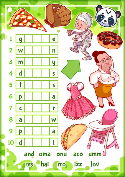 Education rebus game for preschool kids.