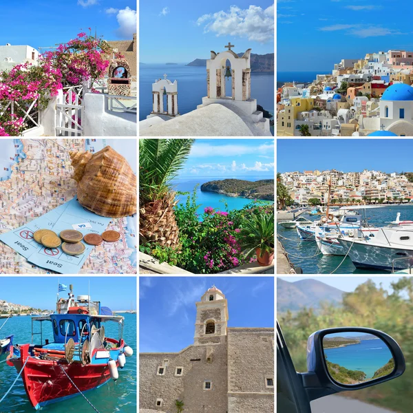 Collage on the theme of Travel Greece.
