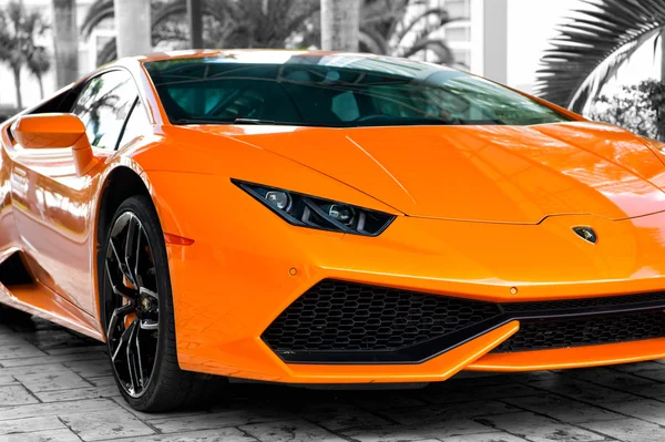Orange sport car Lamborghini Aventador