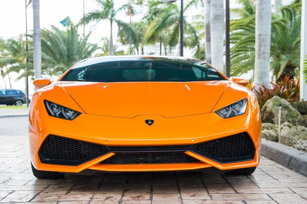 Orange luxury sport car Lamborghini Aventador