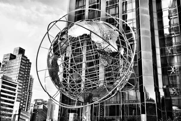 Globe in New York, black and white