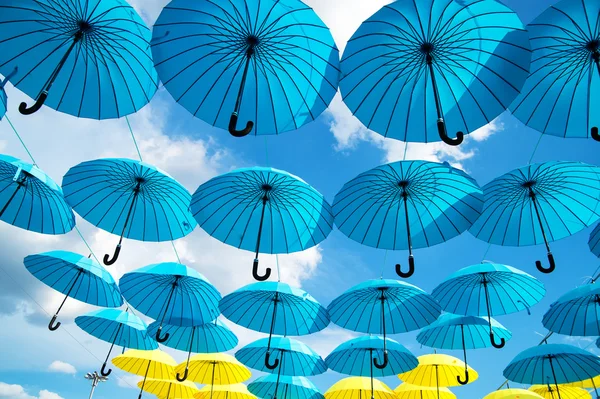 Bright colorful umbrellas background