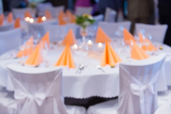 Blurred Table setting at a luxury wedding reception