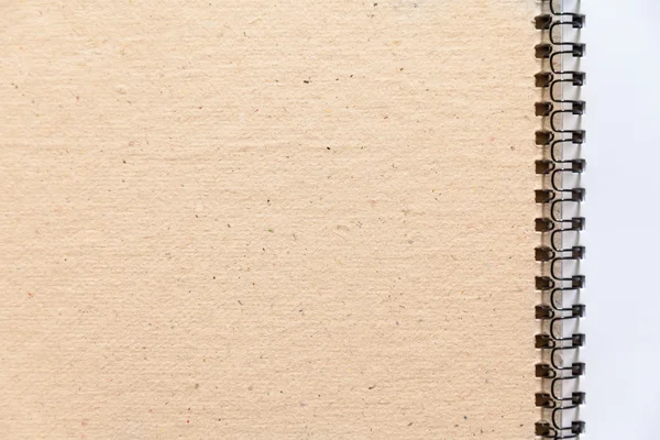 Blank white and brown page note book with spine ring