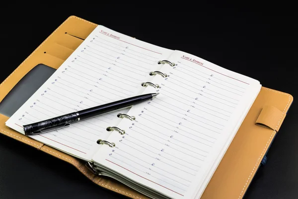 Personal organizer address book and pen