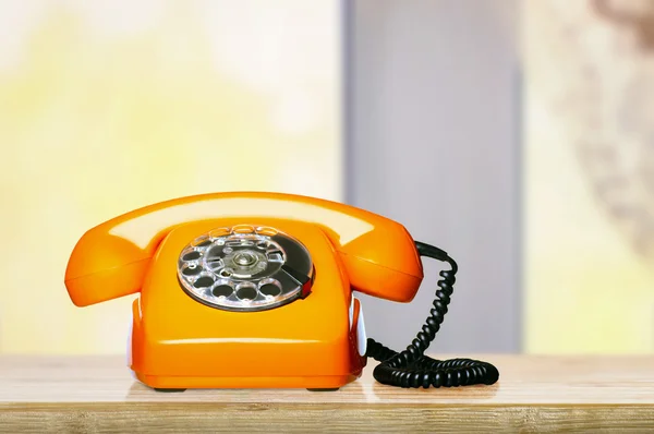 Vintage phone on table