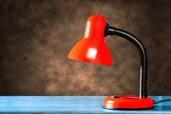Table lamp on table