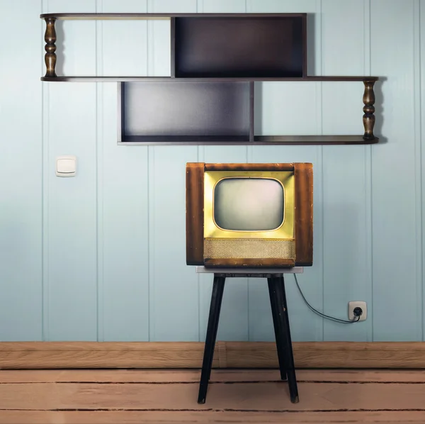 Vintage interior with old tv