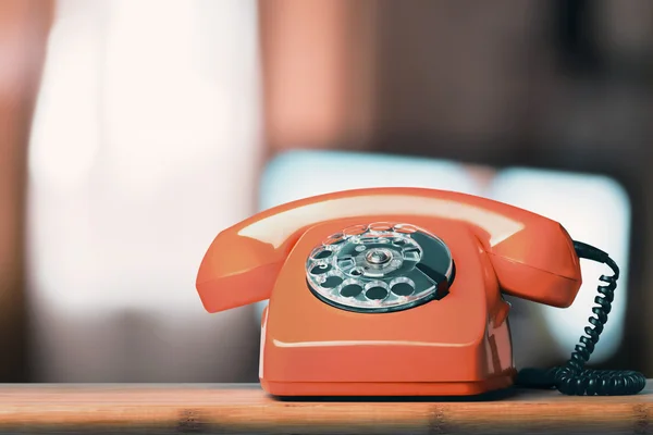 Vintage phone on table