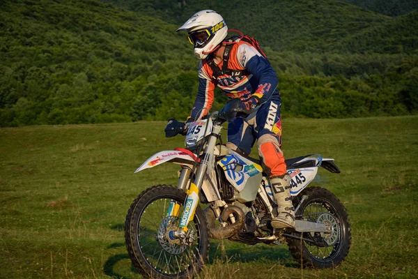 SIBIU, ROMANIA - JULY 16: Unknown competing in Red Bull ROMANIACS Hard Enduro Rally with a KTM 300  motorcycle. The hardest enduro rally in the world.