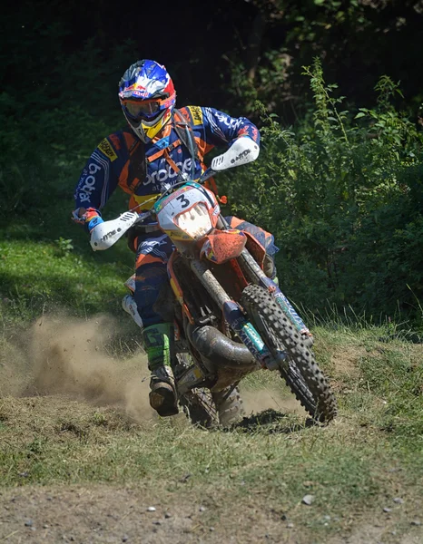 SIBIU, ROMANIA - JULY 18: Unknown competing in Red Bull ROMANIACS Hard Enduro Rally with a KTM 300  motorcycle. The hardest enduro rally in the world.