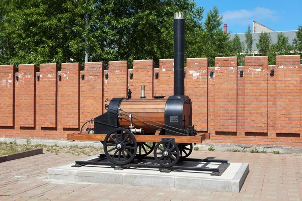 NIZHNIY TAGIL, RUSSIA - JUNE 1, 2016: Photo of Model of the first steam engine Cherepanov. \