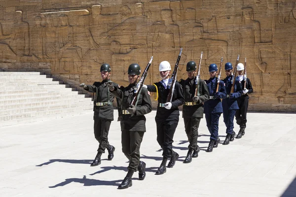 ANKARA, TURKEY - MAY 05, 2015: Photo of Change of guard of honor at the mausoleum of Ataturk.