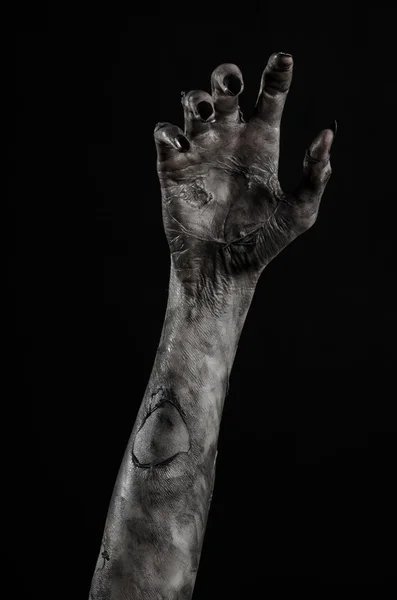 Black hand of death, the walking dead, zombie theme, halloween theme, zombie hands, black background, isolated, hand of death, mummy hands, the hands of the devil, black nails, hands monster