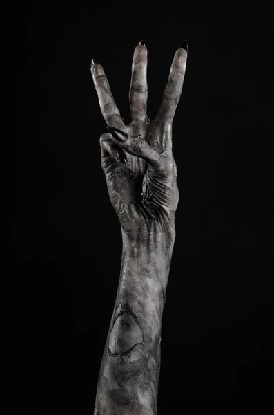 Black hand of death, the walking dead, zombie theme, halloween theme, zombie hands, black background, isolated, hand of death, mummy hands, the hands of the devil, black nails, hands monster