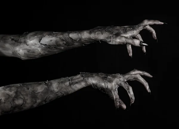 Black hand of death, the walking dead, zombie theme, halloween theme, zombie hands, black background, isolated, hand of death, mummy hands, the hands of the devil, black nails, hands monster