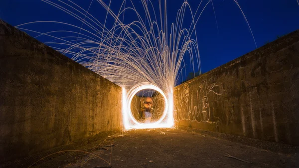 Burning steel wool fireworks post-process HDR Style