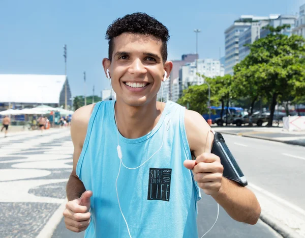 Latin man loves workout in the city