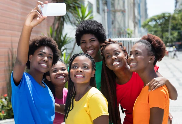 Group of african american woman taking selfie