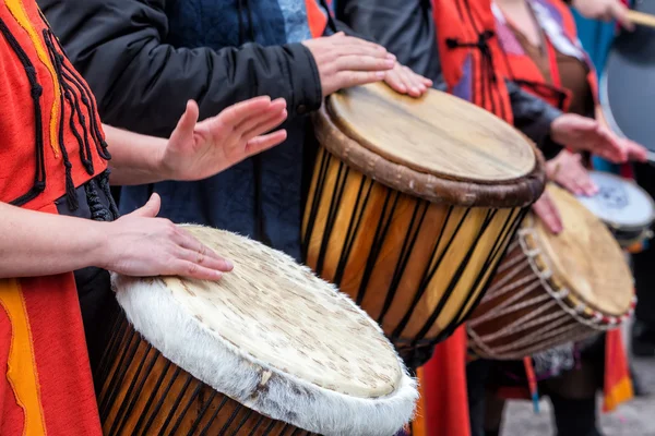 Drummers and musicians playing traditional music