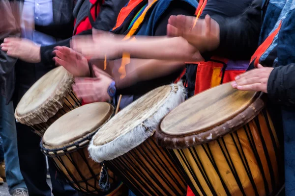 Drummers and musicians playing traditional music