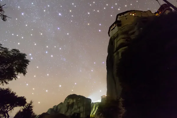 Starry sky seen from Meteora, Greece. With star filter