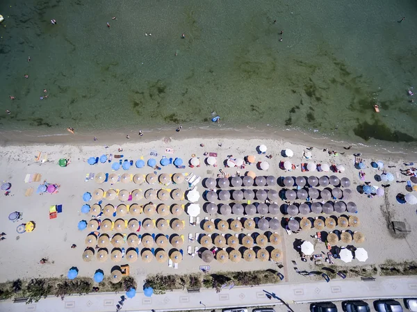 Aerial view of beach in Katerini, Greece.