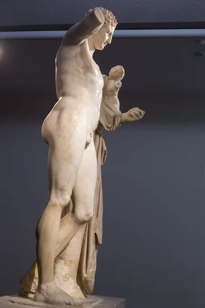 Hermes and Dionysus, ancient classical Greek statue of Hermes of