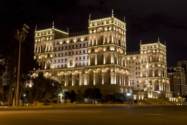 The Government house of Azerbaijan at night in Baku, Azerbaijan.