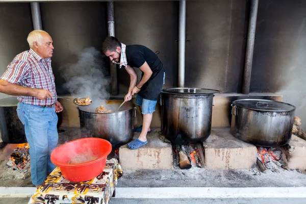 Traditional Greek food is being prepared for the big yearly fest