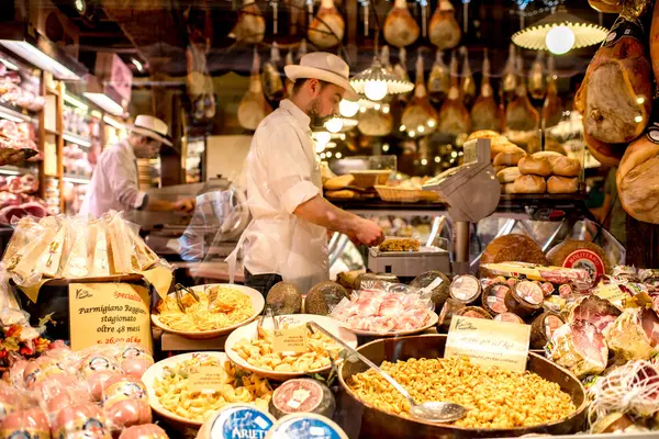 Food store showcase in Bologna