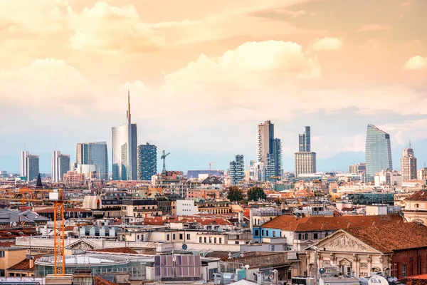 Milan skyline with modern skyscrapers