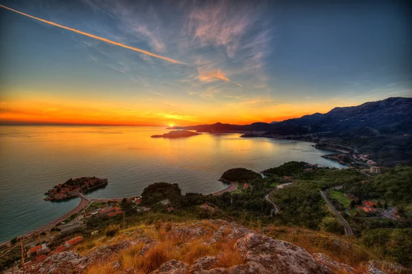 Landscape of Adriatic sea coast in Montenegro