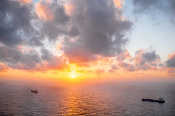 Cargo ship in the ocean