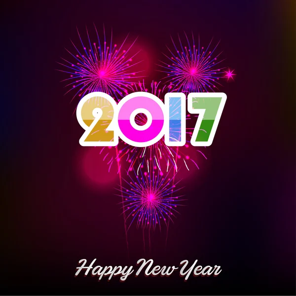 Fireworks display happy New Year 2017