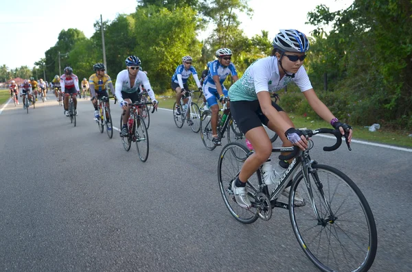 KUANTAN - FEBRUARY 6: unidentified cyclists in action during Kuantan160 on February 6, 2013 in Kuantan, Pahang, Malaysia. KUANTAN160 is a non-profit, non-race 160KM bicycle ride around Kuantan City.