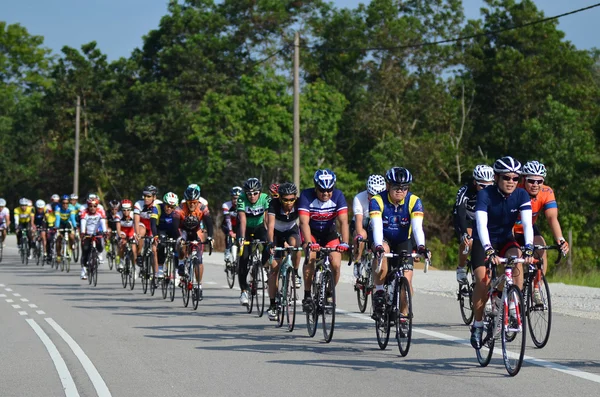 KUANTAN - JUNE 1: unidentified cyclists in action during Kuantan160 on June 1, 2014 in Kuantan, Pahang, Malaysia. KUANTAN160 is a non-profit, non-race 160KM bicycle ride around Kuantan City.