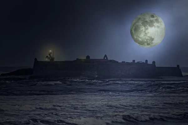 Ols sea fortress at night