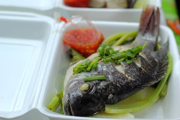 Steamed Fish in the market