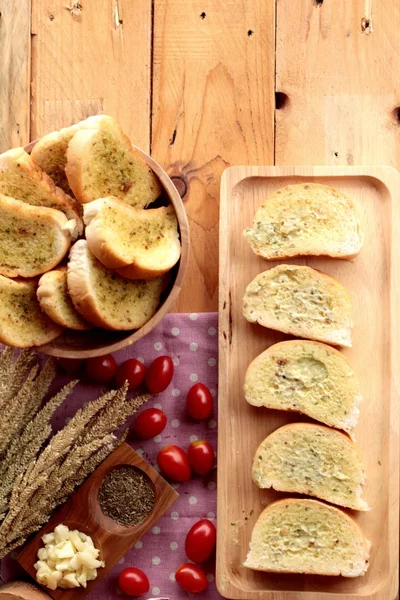 Garlic bread of herb delicious with making bread.