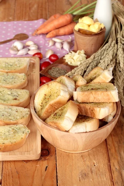 Garlic bread of herb delicious with making bread.