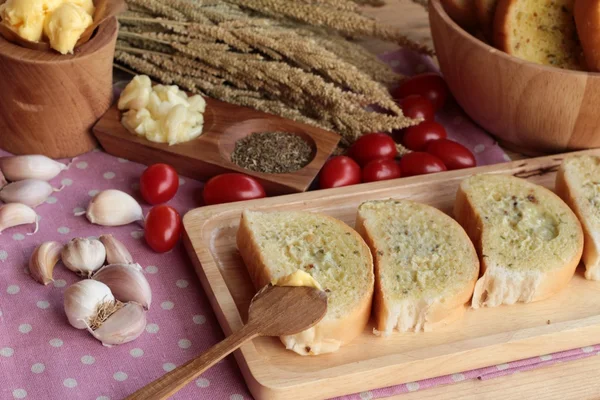 Garlic bread of herb delicious with making bread.