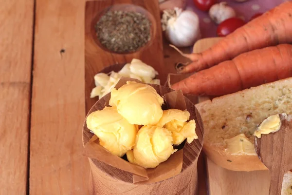 Garlic bread of herb delicious with making bread.