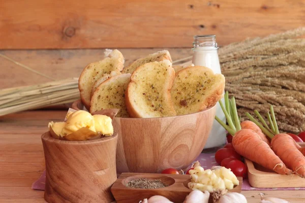 Garlic bread of herb delicious with making bread.