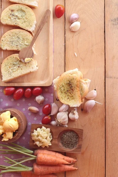 Garlic bread of herb delicious with making bread.