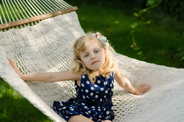 Child lying in  hammock