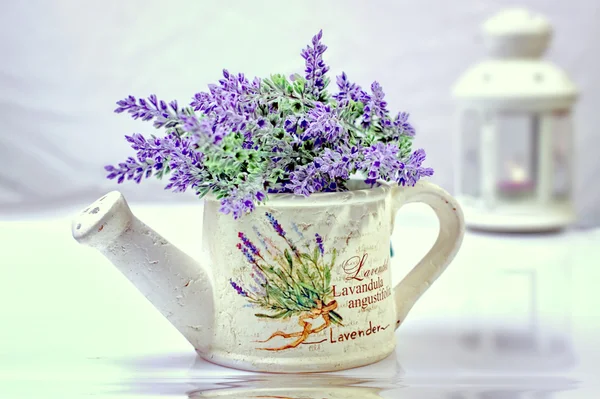 Lavender in watering can