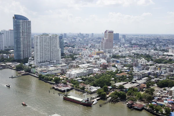 Bangkok landscapes with the river and blue sky on afternoon